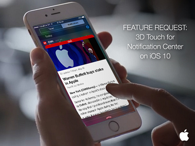 iOS 10: 3D Touch For Notification Center 3d touch apple ios 10 notification center