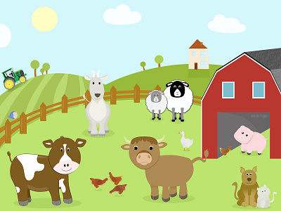 farm yard book cartoon childrens book farm illustration