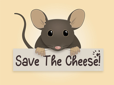 Save the Cheese cartoon illustration mouse mouse and board mouse protest protest