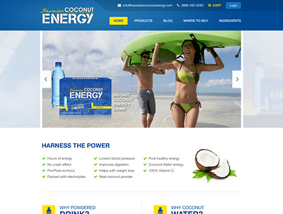 Hawaiian Coconut Energy webdesign