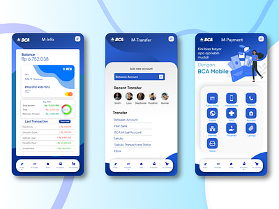 UI Redesign | BCA Mobile Apps android app banking bankingapp bca blue design finance flat icon illustration iphone minimal minimalism mobile mobile ui ui ux vector website