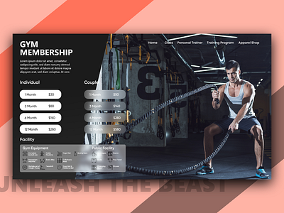 Gym & Fitness Center Website UI Design (part 3) app branding design fitness flat gym health icon illustration minimal sports ui ux web