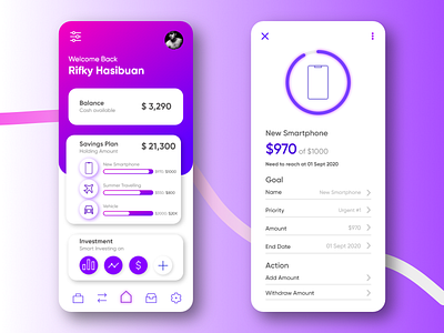 E-Wallet Simple UI/UX Design app banking branding design emoney finance finance app flat icon management app minimal mobile mobile app mobile banking money money management ui ux vector wallet