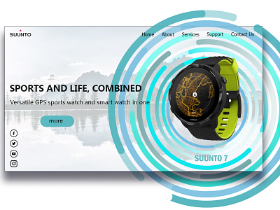 Landing Page Design - Sports Watches Suunto 7 abstract branding branding design design illustration illustrations landingpage photoshop ui ux web website