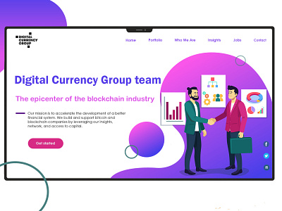 Digital Currency Group team branding design design illustrations landingpage photoshop ui ux vector web website