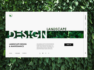 Landscape Design Landing Pages branding branding design design landingpage minimal photoshop typography ui ux web website