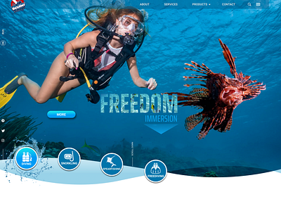 Website for Scuba-Shop branding branding design design diving landingpage minimal ui ux web website
