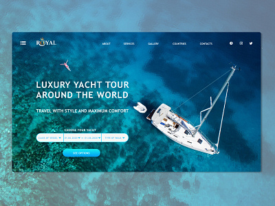 Landing Page - Luxury Yacht Tour branding branding design design landingpage minimal ui ux web website yacht