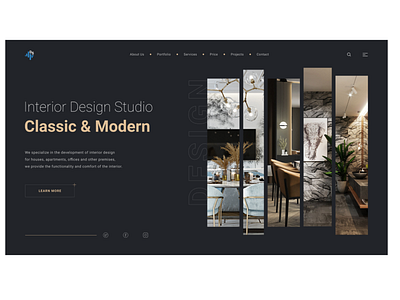 Interior Design Studio branding design design illustration landingpage minimal typography ui ux web website