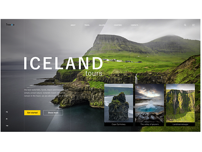 Travel tours to Iceland - Website animation branding design design landingpage minimal photoshop ui ux web website