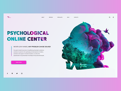 Home Page Psychological online centre design illustration landingpage minimal photoshop typography ui ux web website