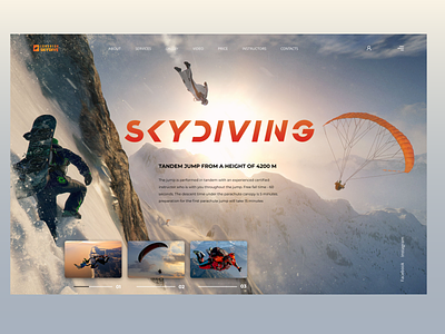 Website concept - Skydiving design illustrations landingpage photoshop skydiving typography ui ux web website xd