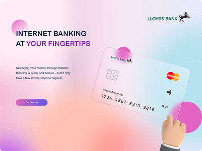 Internet Banking - Lloyds Bank branding card ui concept design gradient design internet banking top shots typography ui ux vector