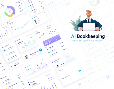 Bookkeeping Artificial Intelligence | FinTech UX/UI 2d 3d abstract adobe adobe illustrator app design daily design digital drawing dribbble dribbblers ecommerce figma icon illustration minimal technology ui userexperience