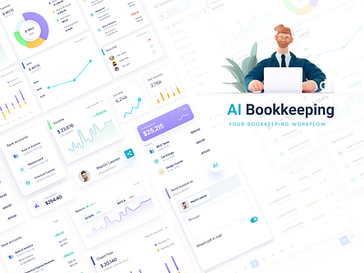Bookkeeping Artificial Intelligence | FinTech UX/UI 2d 3d abstract adobe adobe illustrator app design daily design digital drawing dribbble dribbblers ecommerce figma icon illustration minimal technology ui userexperience