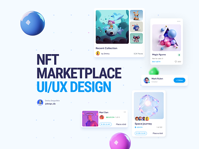 NFT Marketplace UI/UX Design branding branding design design illustration logo minimal nft nftmarket sergushkin token ui ux web website