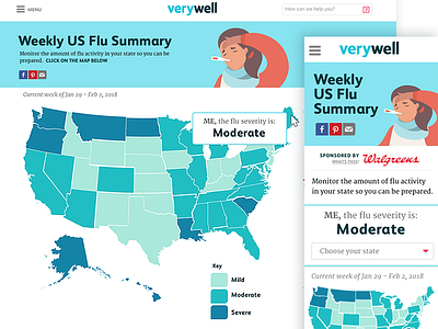 Interactive Flu Map Product branded content design illustration interactive product publishing ux