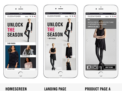 Eileen Fisher mobile shopping experience