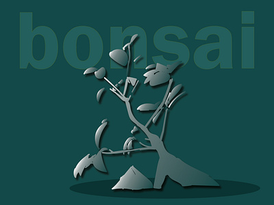 Ficus Ginseng Bonsai art blue design digitalart graphic icon illustration illustration art illustrator minimal vector vectorart