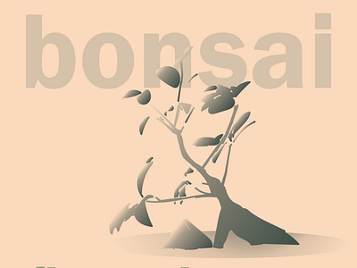 ficus bonsai cream digital art digital illustration ficus illustration illustrator nature pastel plant vector vector artwork vectorart