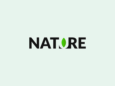 Nature word mark negative space logo design green icon illustraion illustrator leaf logo logodesign logodesigner logos logotype nature negative space negative space logo sign vector wordmark wordmark logo