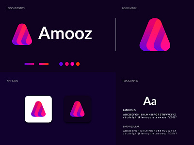 Amooz Logo Design a letter logo a logo app applogo branding branding logo flat icon illustrator logo logodesign logodesigner ui vector web