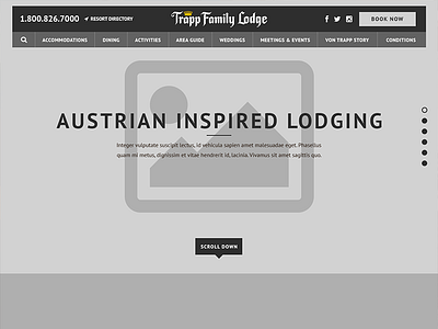Trapp Family Lodge Wireframe ui web design website wireframe