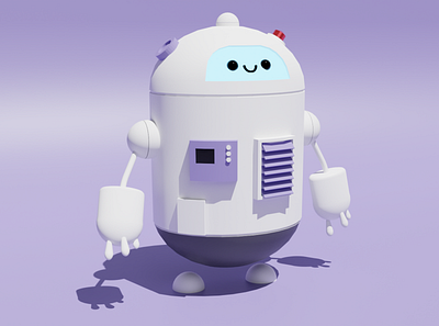 3d cute Robot 3d blender design illustration