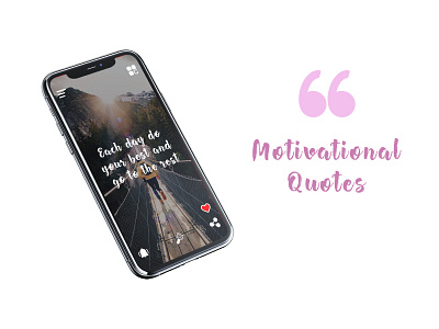 Motivational Quotes App Design android app creative instagram quote ios iphone application motivational motivational quotes ui ux
