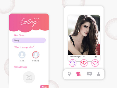 Dating App Design dating app graphic design illustration ui ux
