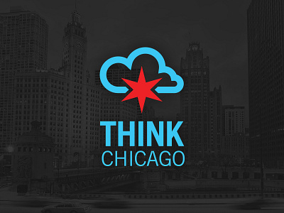 ThinkChicago Logo branding chicago chicago ideas week cloud identity logo logo design mark star technology thinkchicago