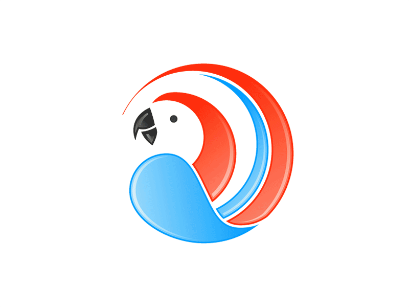 Bird Logo (with construction animation) animation bird construction form geometric geometry grid icon logo parrot round vector