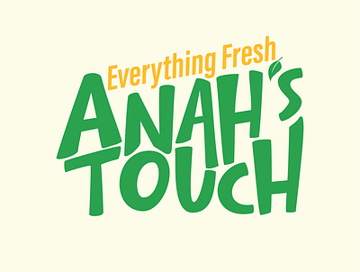 Anna Touch freelance fresh freshfood green green logo illustrator leaf lettering logo logodesign logotype vector