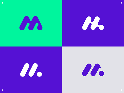 Logo Versions app brand green identity logo mark medical moving analytics purple round