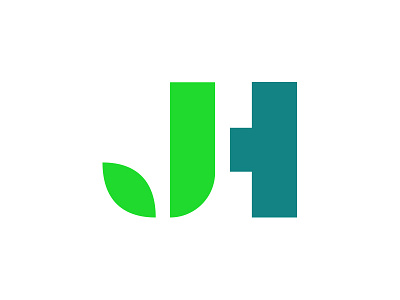 John Harper Landscape Advisors brand color green grid h identity leaf illustration j logo mark modern thick lines
