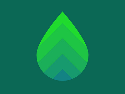 JH- Leaf Drop brand clean color drop gradient green leaf lines logo modern nature water