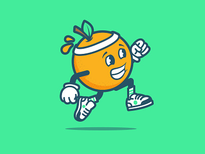 Meet Julius from RunOC brand character fruit identity illustration logo mark mascot orange running