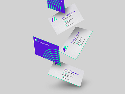 Why are they falling? a app brand business card identity lines logo m mark modern purple