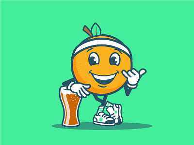 Julius & Some Beer beer branding character design illustration monday orange shaka smile