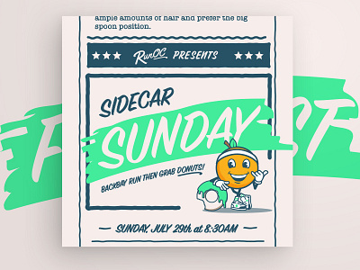 Sidecar Sundays beer branding character design donut illustration orange shaka smile
