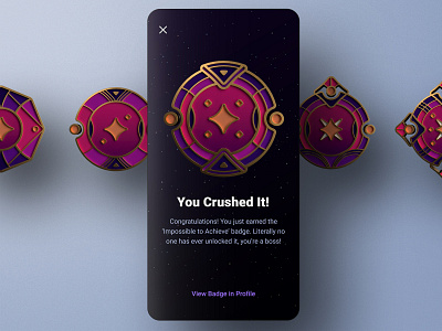 Blast Badge Rewards 3d app badge blast branding cinema4d clean gaming illustration mobile octane product design space ui