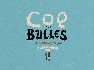 Coq and Bulles branding hand drawn handmade logo typography