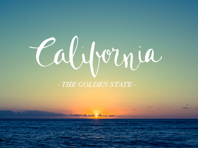 California hand drawn hand lettering typography