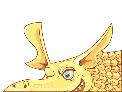 Yellow Dragon | PUZZLE 2dcharacter cartoon character dragon illustration illustrator puzzle yellow