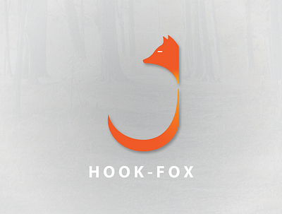Hook Fox design icon illustration logo typography vector