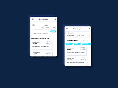 Job Search Mobile App Resdesign job search minimal mobile app mobile ui neumorphic ui ui design uiux ux design uxdesign