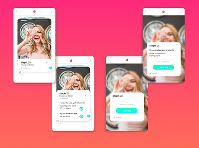 Tinder Redesign dating app datingapp redesign concept redesigned ui ui ux ui design uiux user experience ux design uxdesign