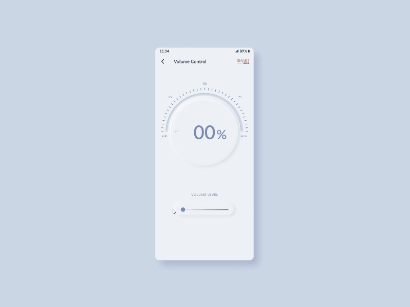 Smart Home Volume Control app clean design figma flat mobile mobile app ui ux volume volume control webdesign white