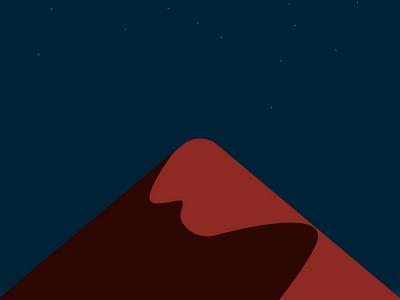 Mighty. clouds earth hill illustration minimal mother mountain mountains nature night portrait sky stars typo ui ux vector world