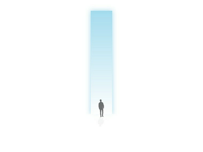 Escape. 3d alone another earth bliss dimensions earth humans illustration man silhouette man standing minimalism portal portrait shadows vector visual white background world